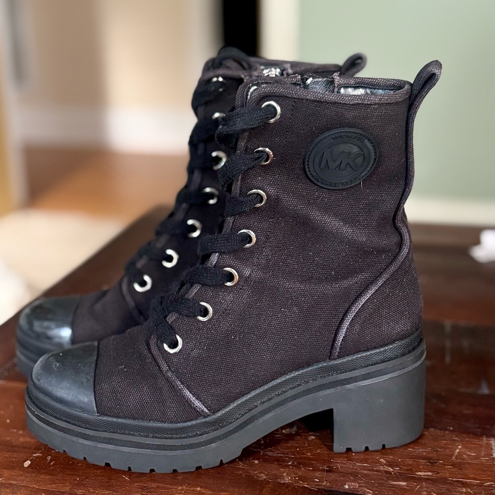 Michael Kors Corey Canvas Combat Boots